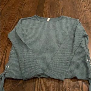 Z Supply Teal Waffle Sweatshirt